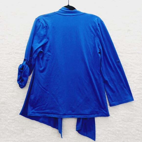Kimono Chaus Open Cardigan Royal Sharkbite Drape Whimsycore Fairy Coastal Size L - Picture 3 of 15